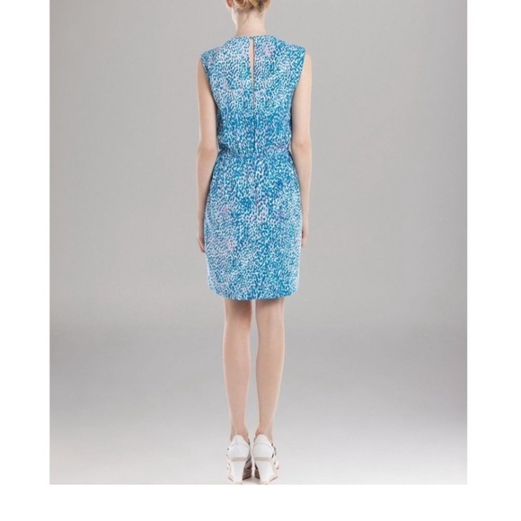 Sandro Dress Rebelle Silk Leopard Print Blue Pink - Picture 7 of 15